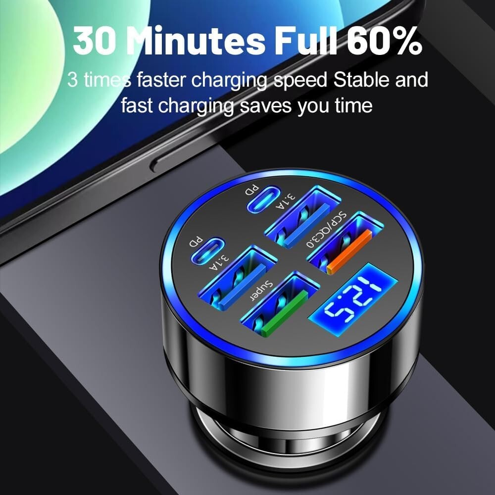 Car charger in use