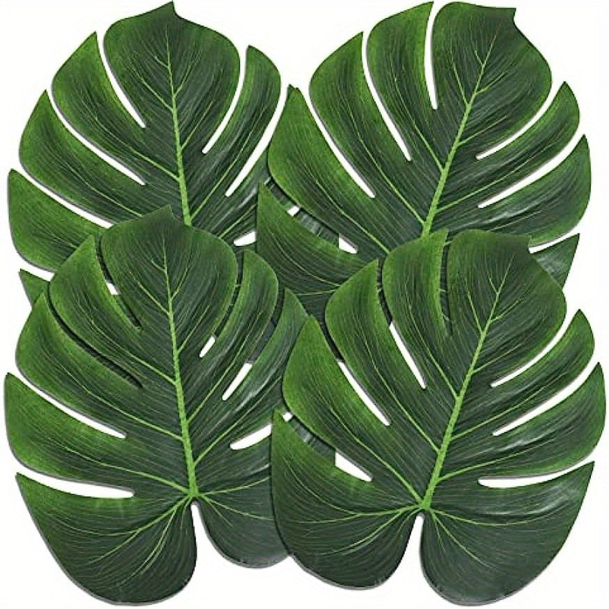 72pcs Artificial Palm Leaves Tropical Monstera Decor | Jungle Party & Home Decoration
