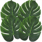 72pcs Artificial Palm Leaves Tropical Monstera Decor | Jungle Party & Home Decoration