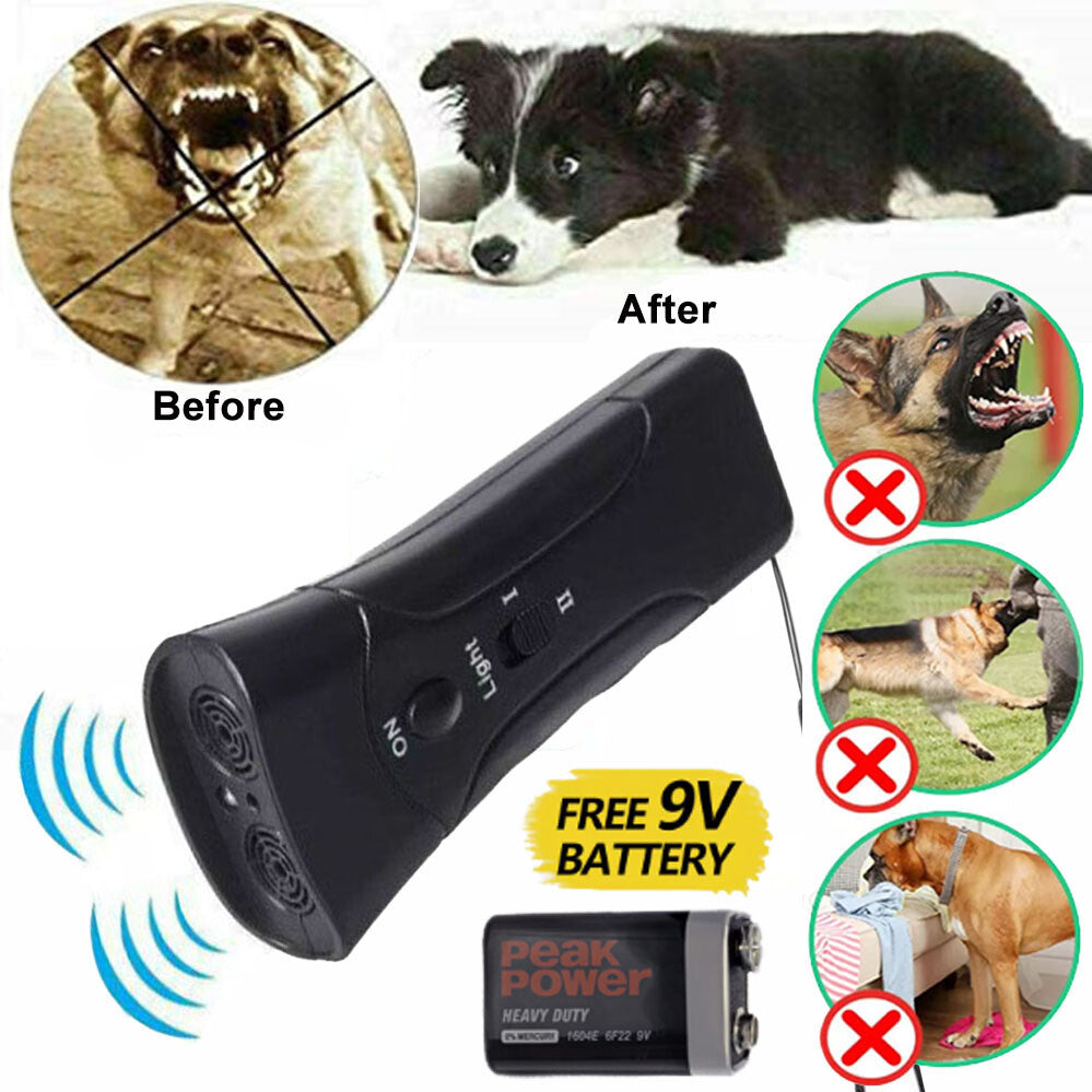 Ultrasonic Dog Bark Control Device Anti Bark Trainer Repeller Portable Training Tool