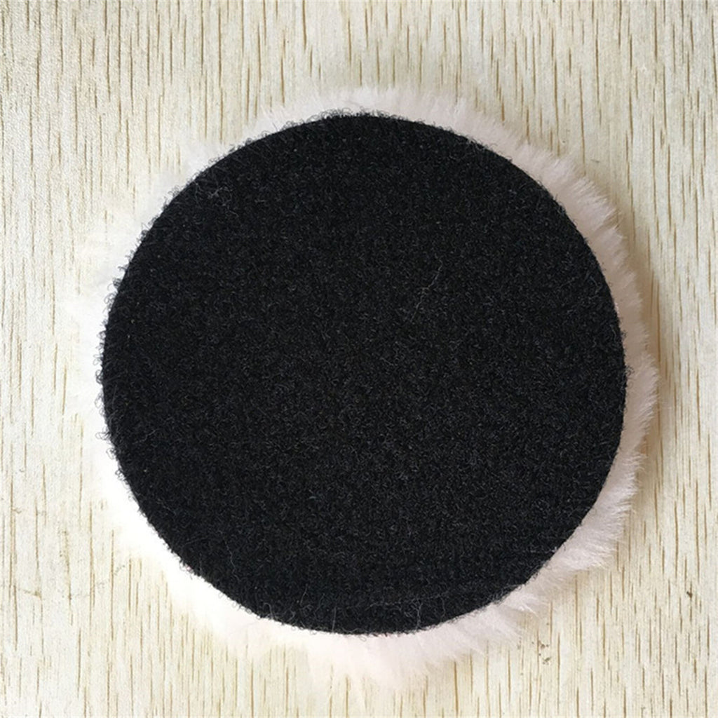 4PCS 5 Inch Wool Polishing Pads - Sheepskin Buffing Pads with Hook and Loop Back
