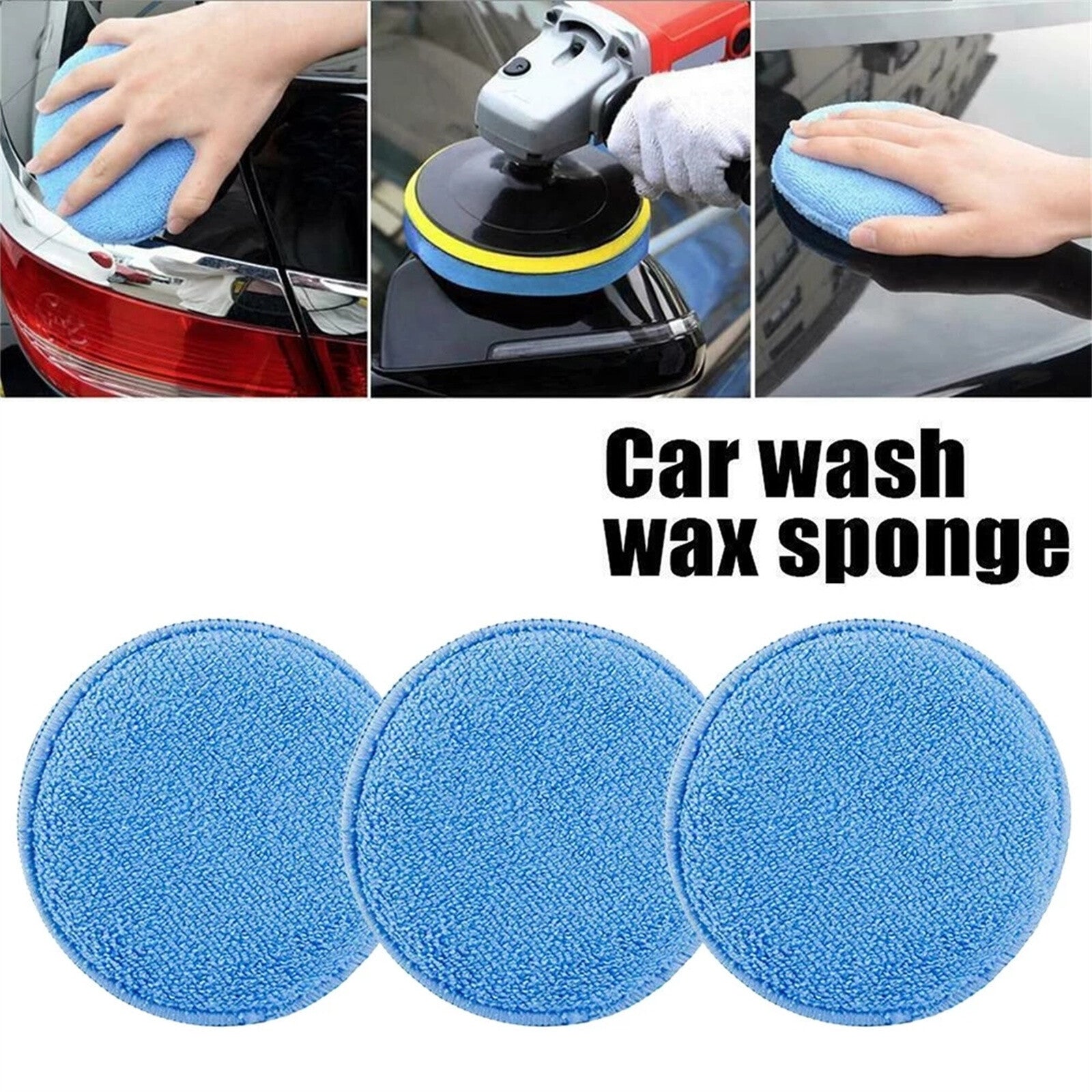 50PCS Car Ceramic Coating Sponge Applicator Pads - Blue Microfibre Nano Wax Polish Pads