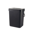 2 Pack Wall Mounted Mini Trash Can with Lid – Hanging Plastic Waste Bin for Kitchen and Bathroom