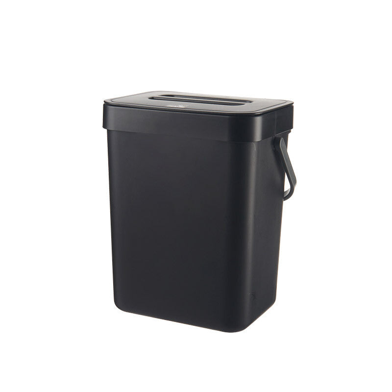 2 Pack Wall Mounted Mini Trash Can with Lid – Hanging Plastic Waste Bin for Kitchen and Bathroom