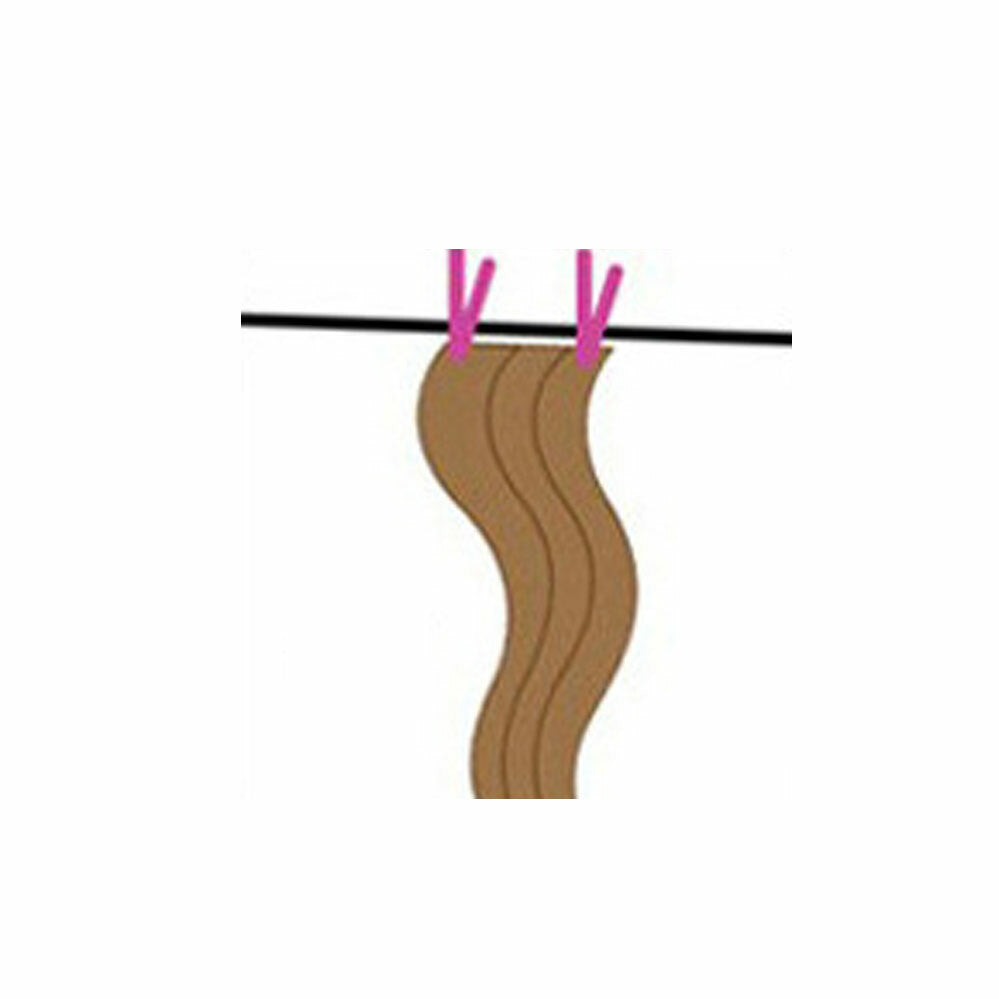 Pink costume wig on a wig stand