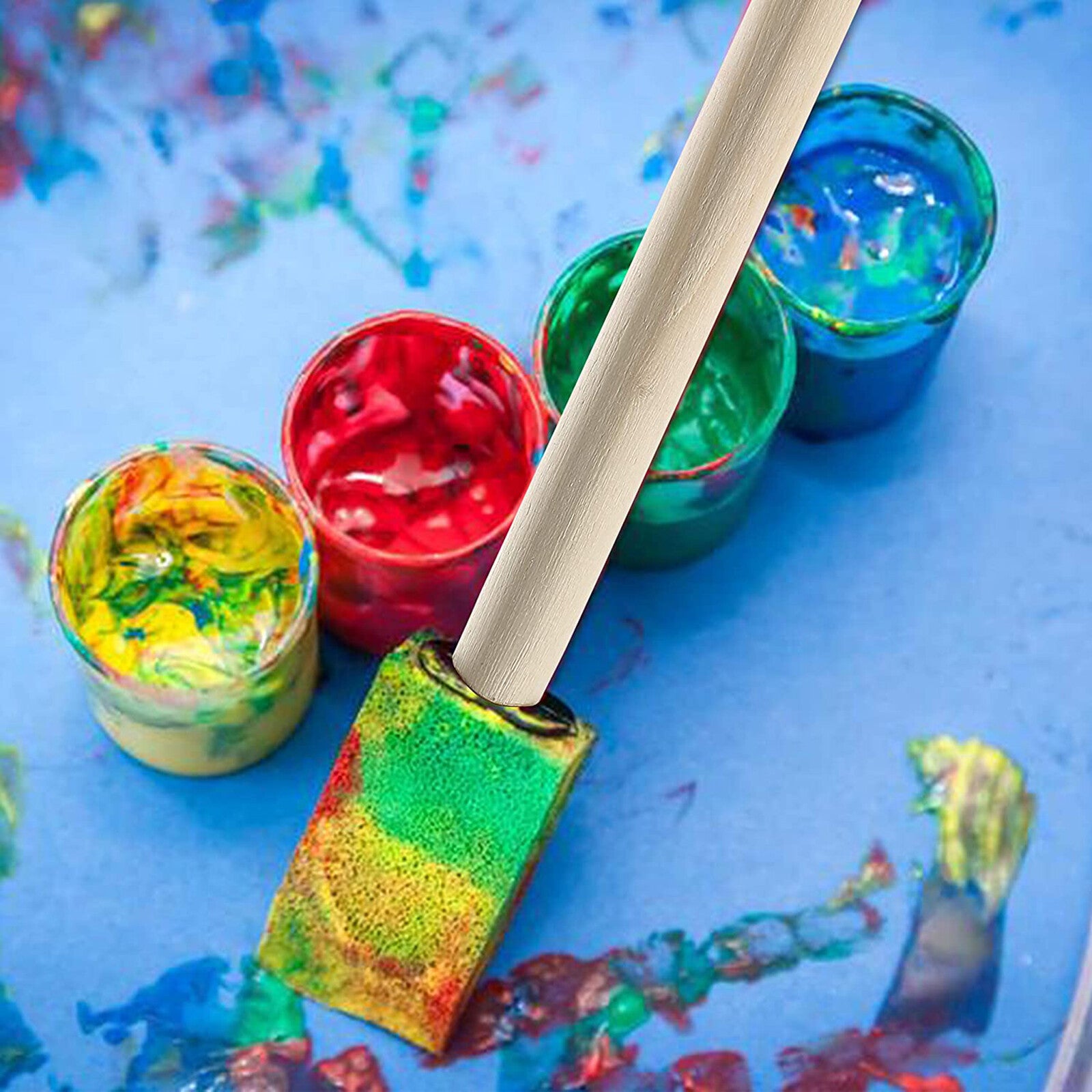 100PCS 1 Inch Foam Paint Brushes - Reusable Sponge Brushes for Painting, Staining and Crafts