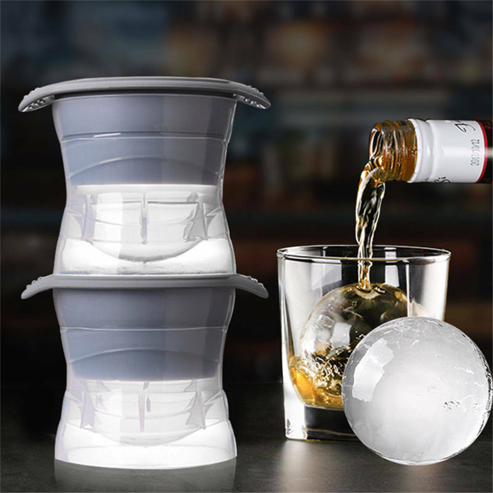 9PCS Whiskey Cocktail Sphere Ice Ball Mold Set - Reusable Round Ice Cube Maker for Drinks