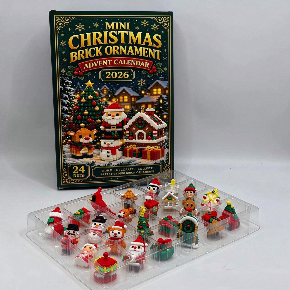 Mini Christmas Brick Ornament Advent Calendar 24 Day Unique Buildable Holiday OD