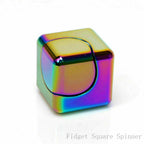 Rainbow alloy fidget spinner cube