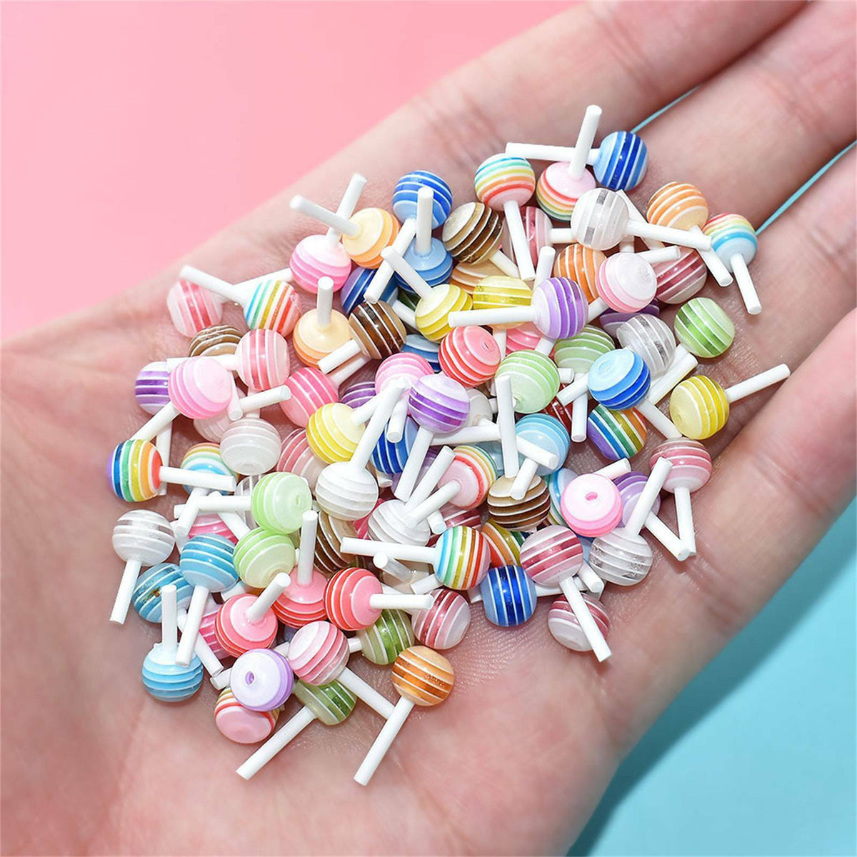 100pcs Nail Stickers Candy Nails Charms DIY Manicure Decors Lollipop Art