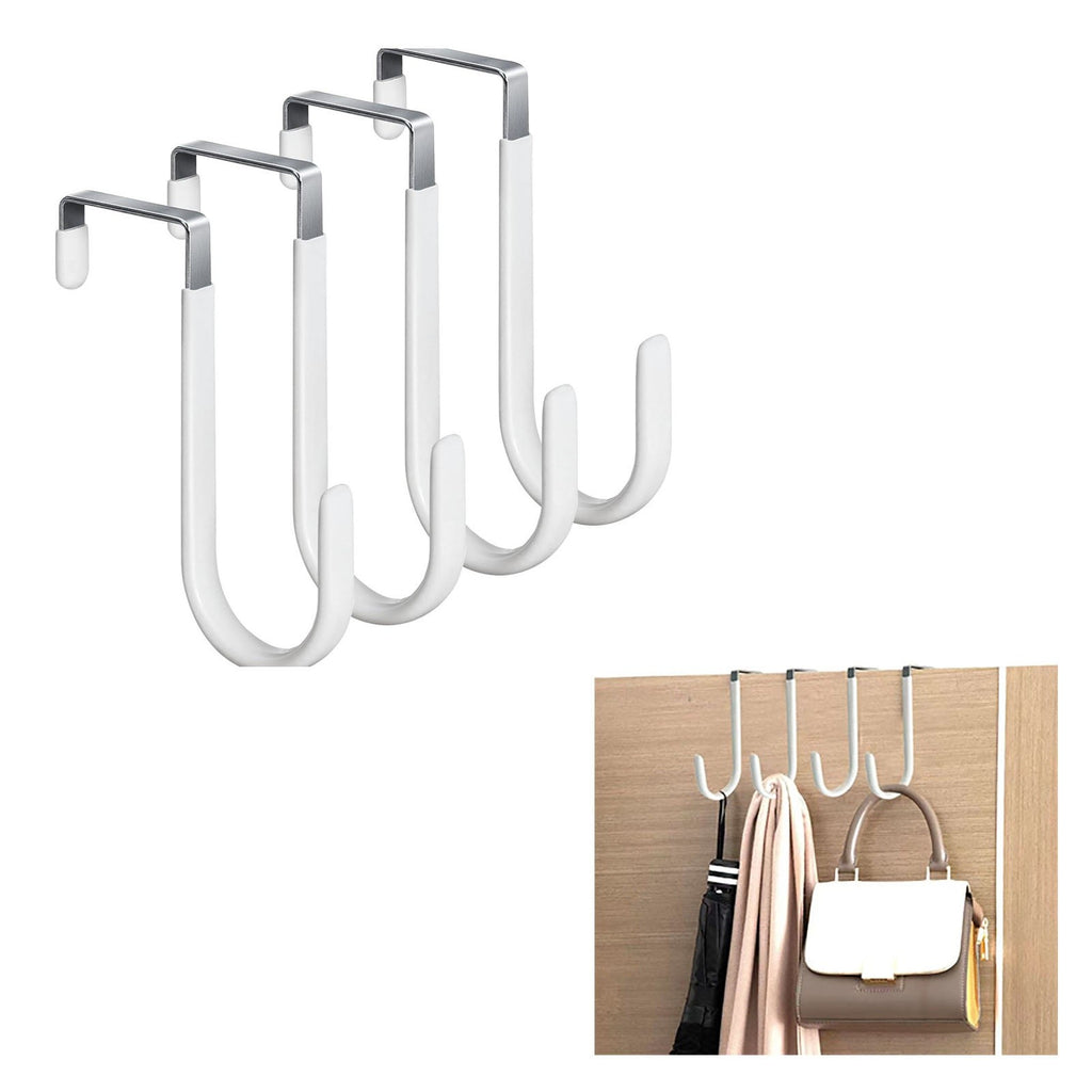 8PCS Adjustable Long Over The Door Hanger Front / Back Door Hook Organizer AU8PCS Adjustable Over The Door Hooks - Long Front and Back Door Hanger OrganiserS