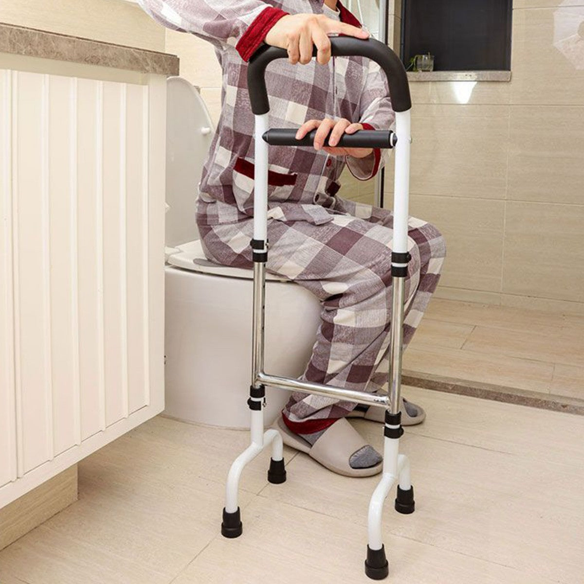 Adjustable Lift Assist Handle Elderly Bedside Toilet Safety Rail Non-Slip Mobility Support