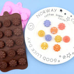 2PCS 15-Cavity Rose Silicone Mold – Flower Chocolate Cake Ice Soap Baking Mould