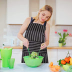 3PCS Striped Kitchen Apron with 2 Pockets – Unisex Chef Cooking BBQ Apron Washable