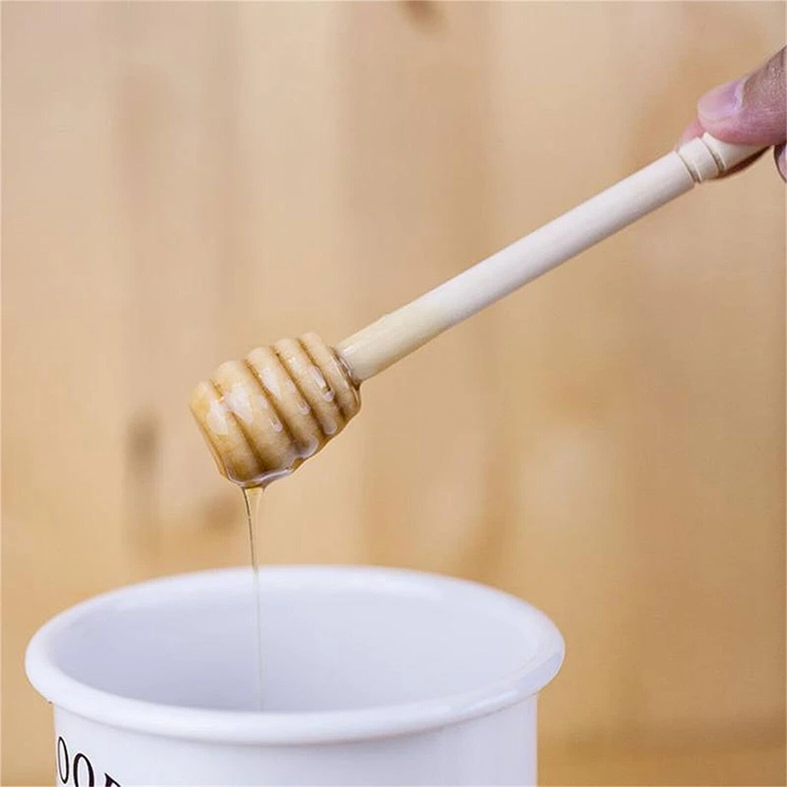 200PCS Wooden Honey Dipper Sticks 10cm - Mini Jam Syrup Honey Stirring Sticks