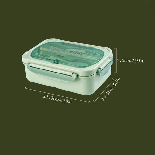 1 Set Divided Grid Lunch Box - Portable Insulated Food Container with Lid