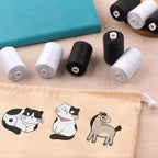 8pcs Polyester Sewing Thread Spools 500m | Black & White Quilting Embroidery Thread Set