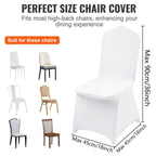 6 Pack Stretch Chair Covers – Spandex Full Seat Covers for Banquet, Wedding, Party and Events