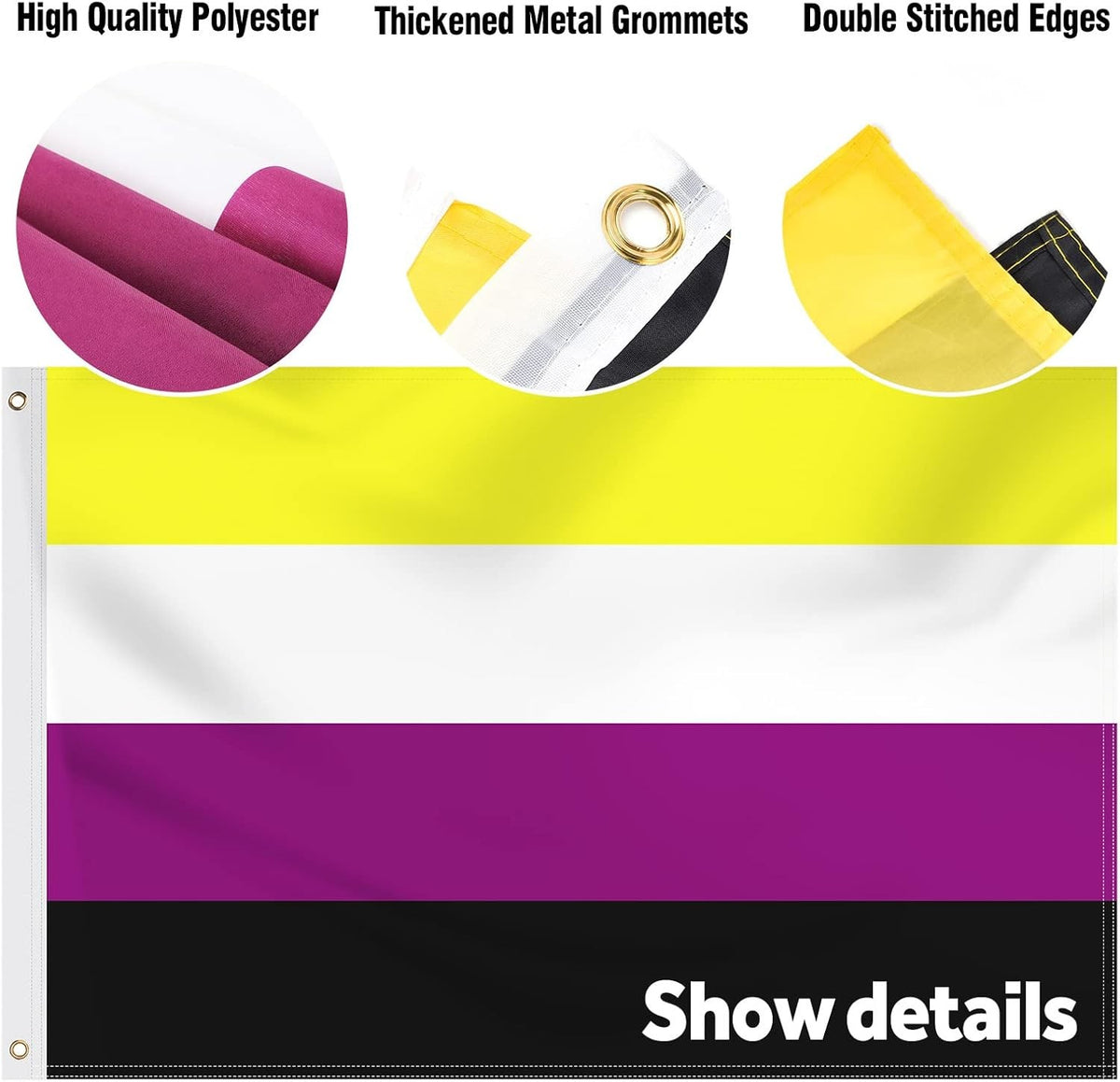 Polyester pride flag fabric detail