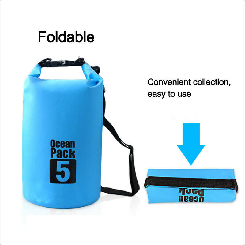 Waterproof Dry Bag Sack | Roll Top Outdoor Bag for Fishing Camping Kayak Canoeing 2/5/10L