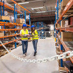 6M Plastic Safety Warning Chain – Black and White Barrier Chain 8mm for Traffic Control and Hazard Areas