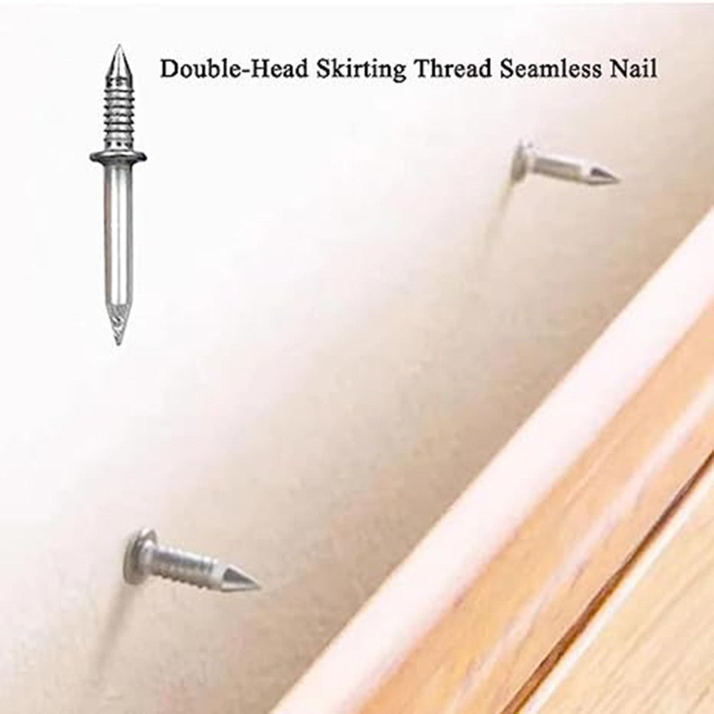 Double headed skirting nail in the wall