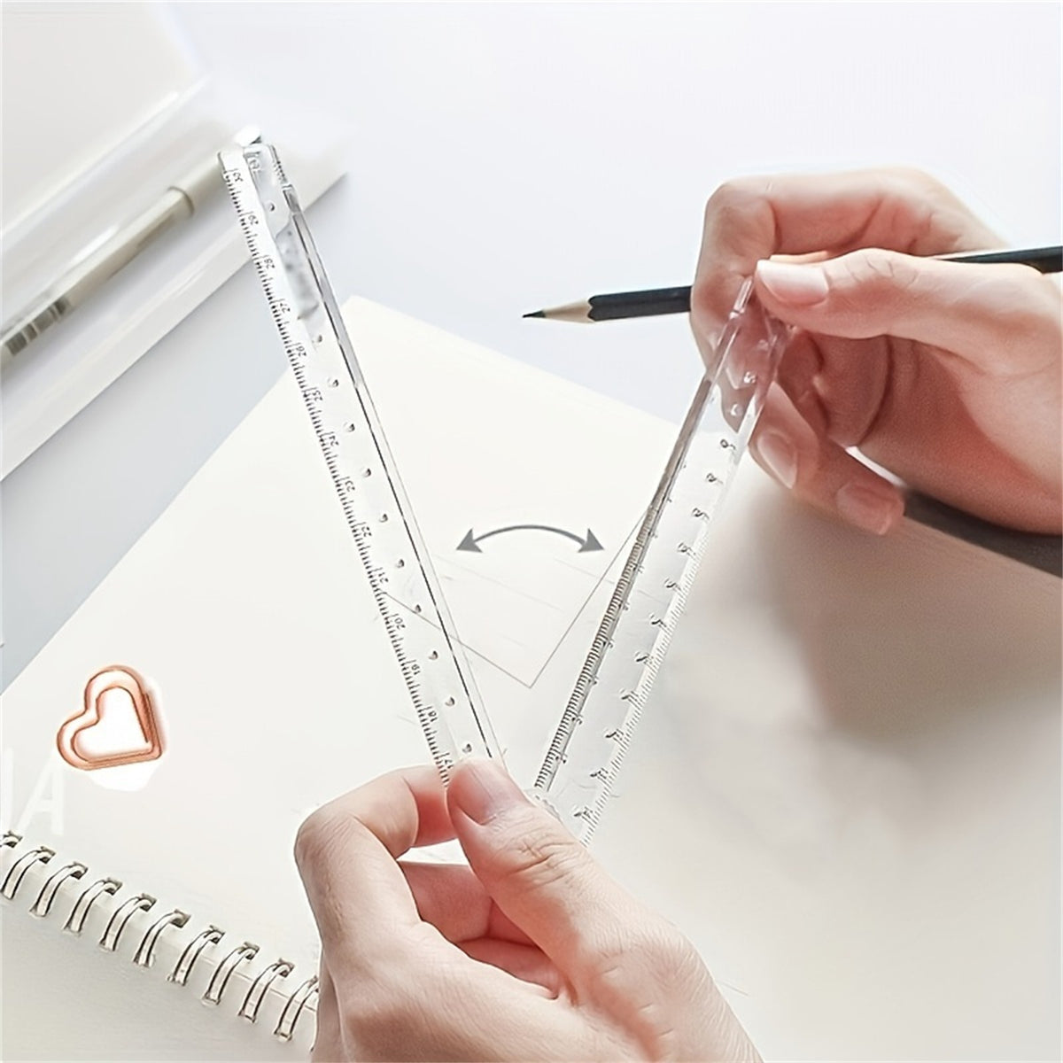 Wooden Writing Pencils And Foldable Straight Ruler Kit For School Daily‑use