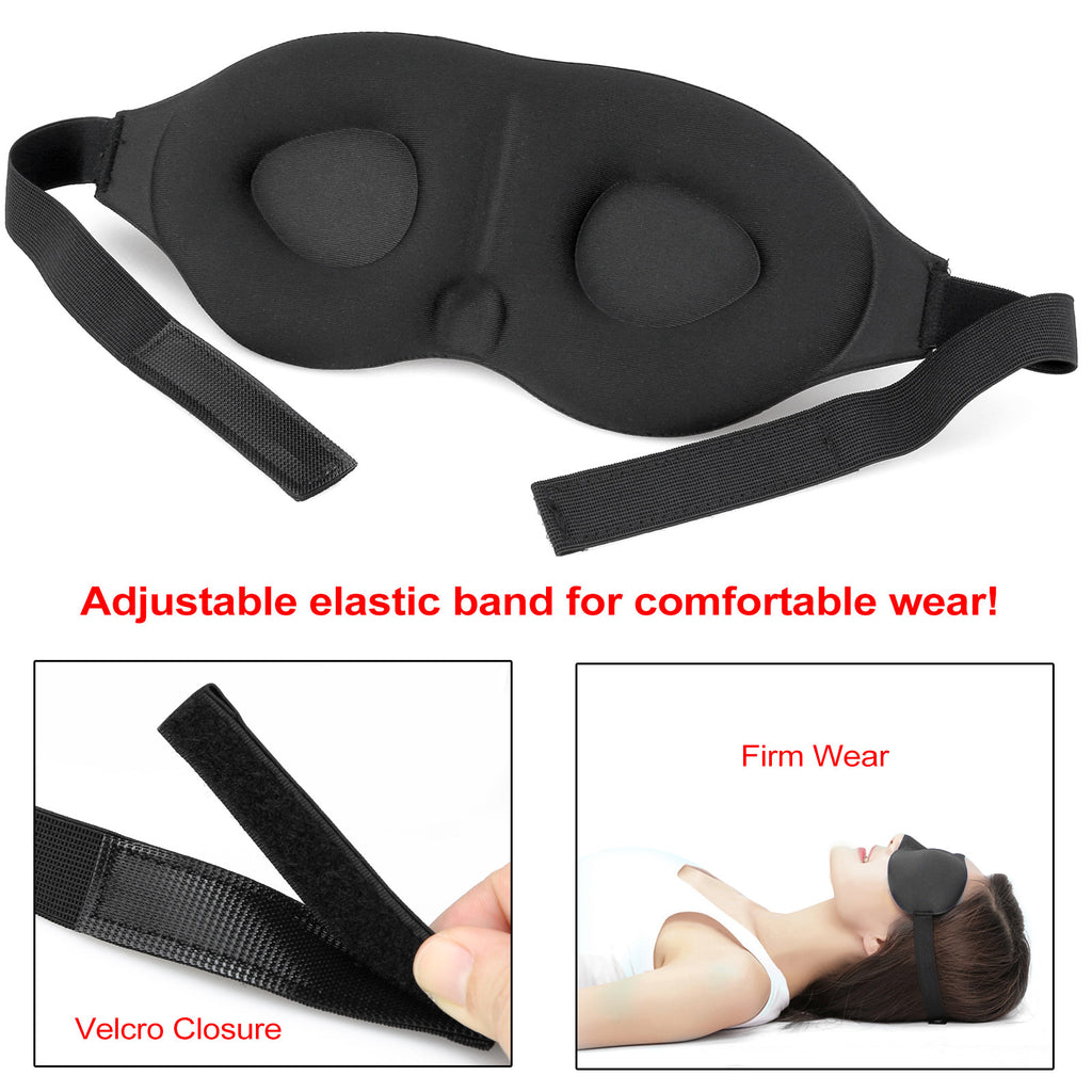 3D Memory Foam Sleep Eye Mask with Earplugs – Soft Travel Sleeping Blindfold