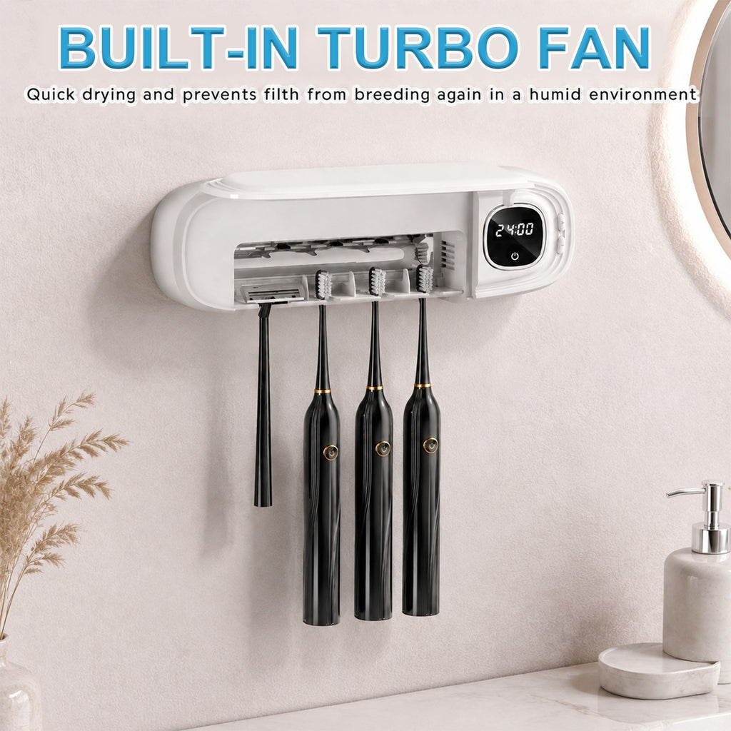 No drill Wall mounted Toothbrush Holder 4 slot Bathroom Storage Organizer AU