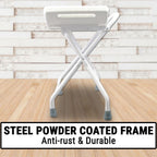 Foldable Steel Shower Chair with Handle | Anti-Slip Bath Stool for Elderly & Disabled | Portable Bathroom Safety Seat