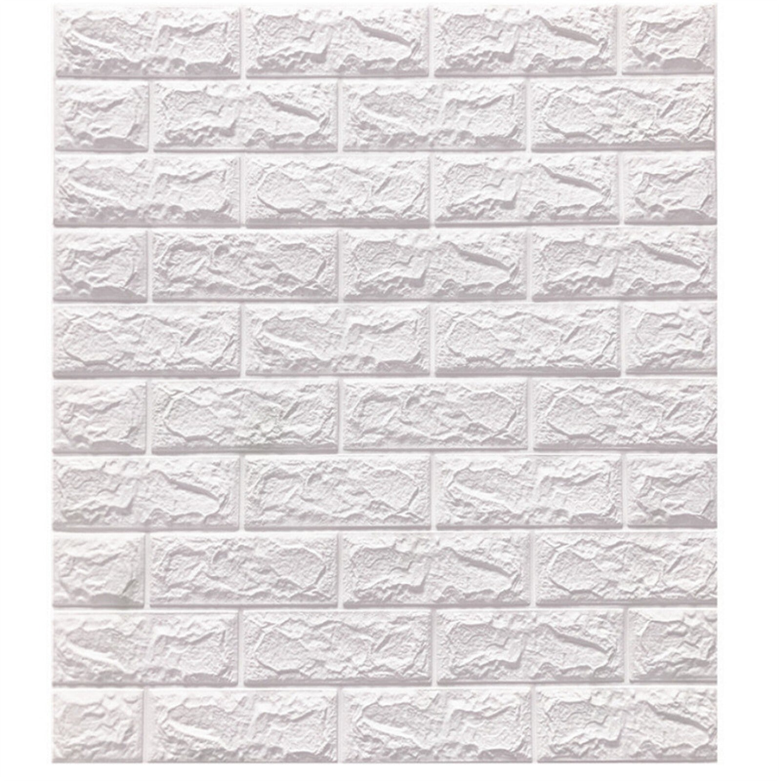 40 Pack 3D Brick Wall Stickers | Self Adhesive Foam Wallpaper Panels Waterproof White Wall Decor