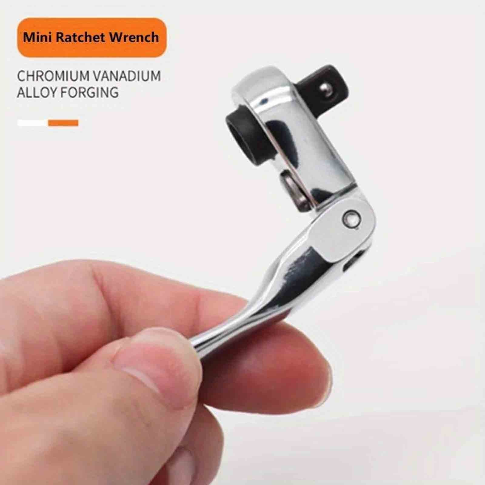 1/4 Inch 2 in 1 Mini Ratchet Wrench – 72 Tooth Dual End Quick Rotation Screwdriver Handle