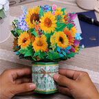 1/2PCS 3D Gift Card Flower Greeting Card Style Birthday Postcard Gift Handmade