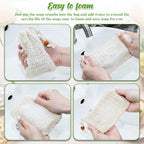 20PCS Soap Exfoliating Bags - Ramie Foaming Soap Saver Pouch with Drawstring