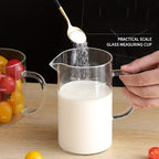 2PCS 500ml Glass Measuring Cups With Handle V-Shaped Spout Kitchen Liquid Beaker