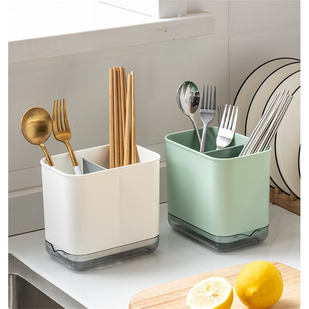 Cutlery Drainer Basket - Multifunctional Spoon Chopstick Storage Holder with Drain Base