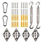 40pcs Stainless Steel Sun Shade Sail Hardware Kit | Wall Mount Fixing Accessories Set