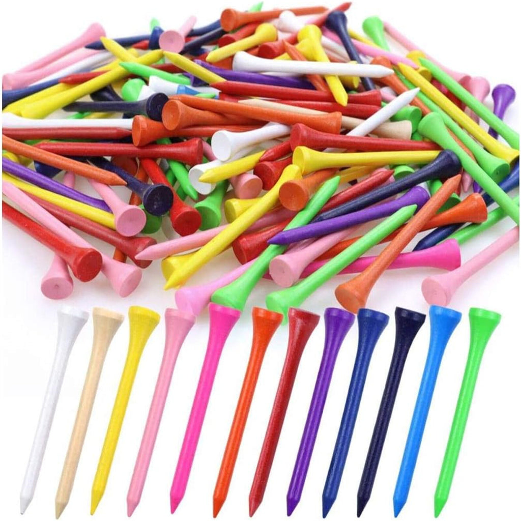500PCS Multicoloured Wooden Golf Tees 54mm - Golf Tees for Men and Women