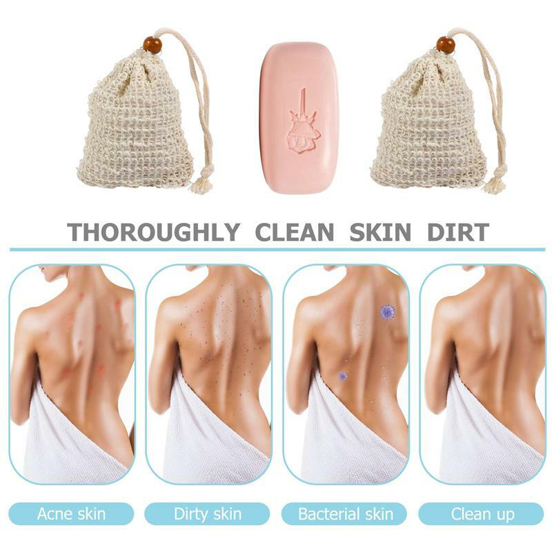 20PCS Soap Exfoliating Bags - Ramie Foaming Soap Saver Pouch with Drawstring