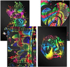 70pcs Rainbow Scratch Paper Art Set | Magic Scratch Drawing Craft Kit for Kids