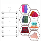 2 Pack 6 Tier Skirt and Pant Hangers with Clips - Space Saving Multi Hangers for Closet Storage