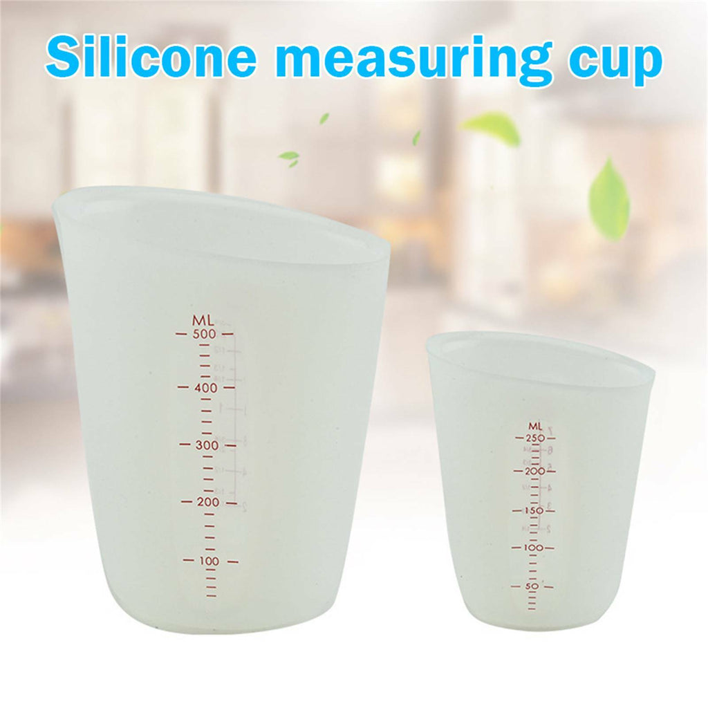 2pcs Silicone Measuring Cups 250ml/500ml | Reusable Resin Mixing Cup for DIY Craft & Jewelry
