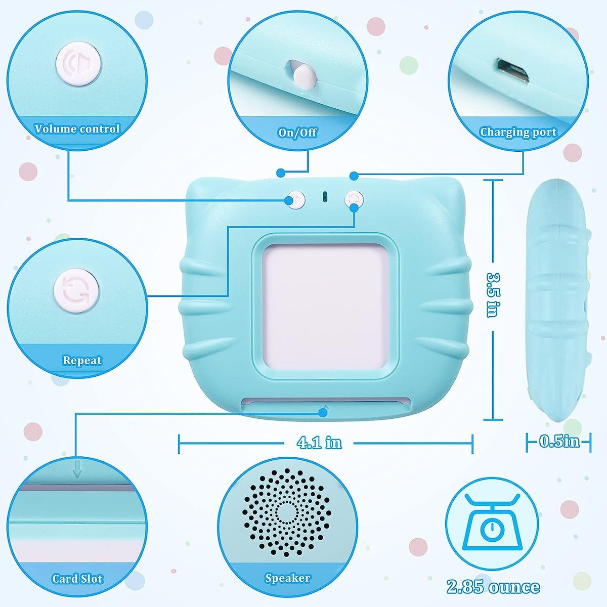Reader buttons and charging port