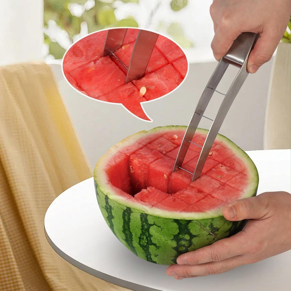 Stainless Steel Watermelon Slicer Cutter Multifunctional Fruit Fork Kitchen Tool