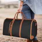 Foldable Travel Garment Duffle Bag - Large Capacity Lightweight Weekender Shoulder Bag Brown