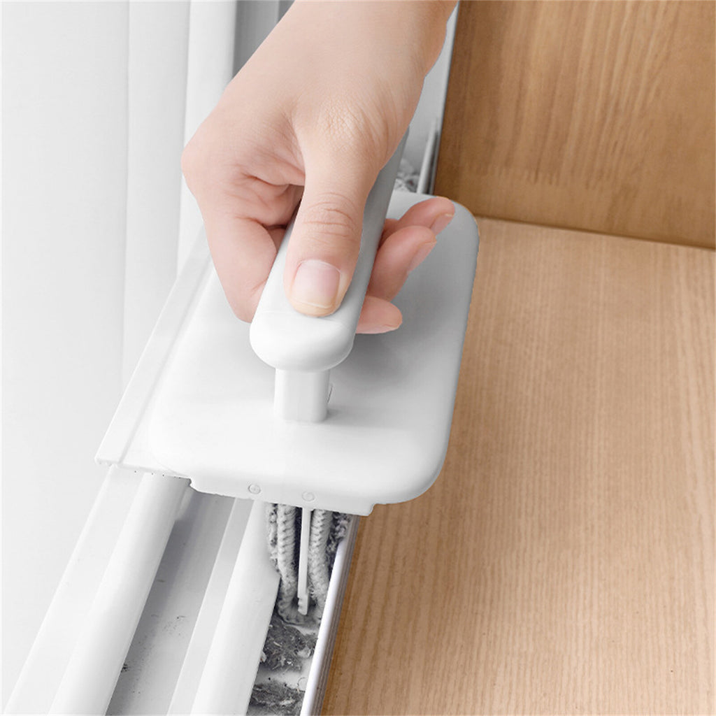 4pcs Window Groove Cleaning Brush Set | Track Cleaner with Handle & Microfiber Cloths