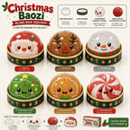 Six Christmas squishy designs: Santa, reindeer, snowman, tree, gingerbread and peppermint