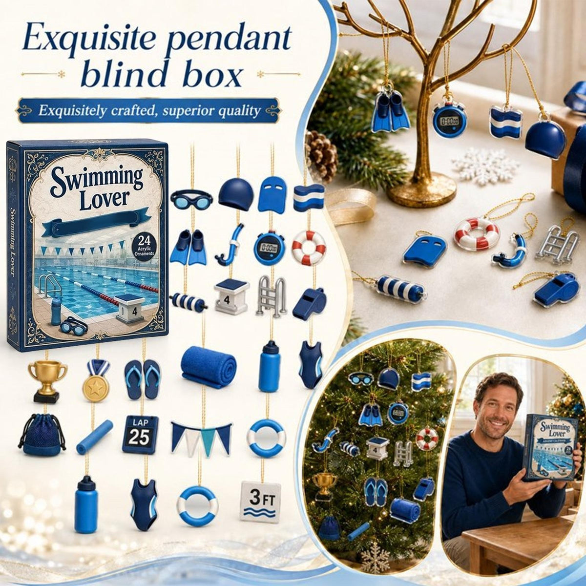 2026 24 Days Countdown Calendar Gift Swimming Christmas Advent Calendar Surprise