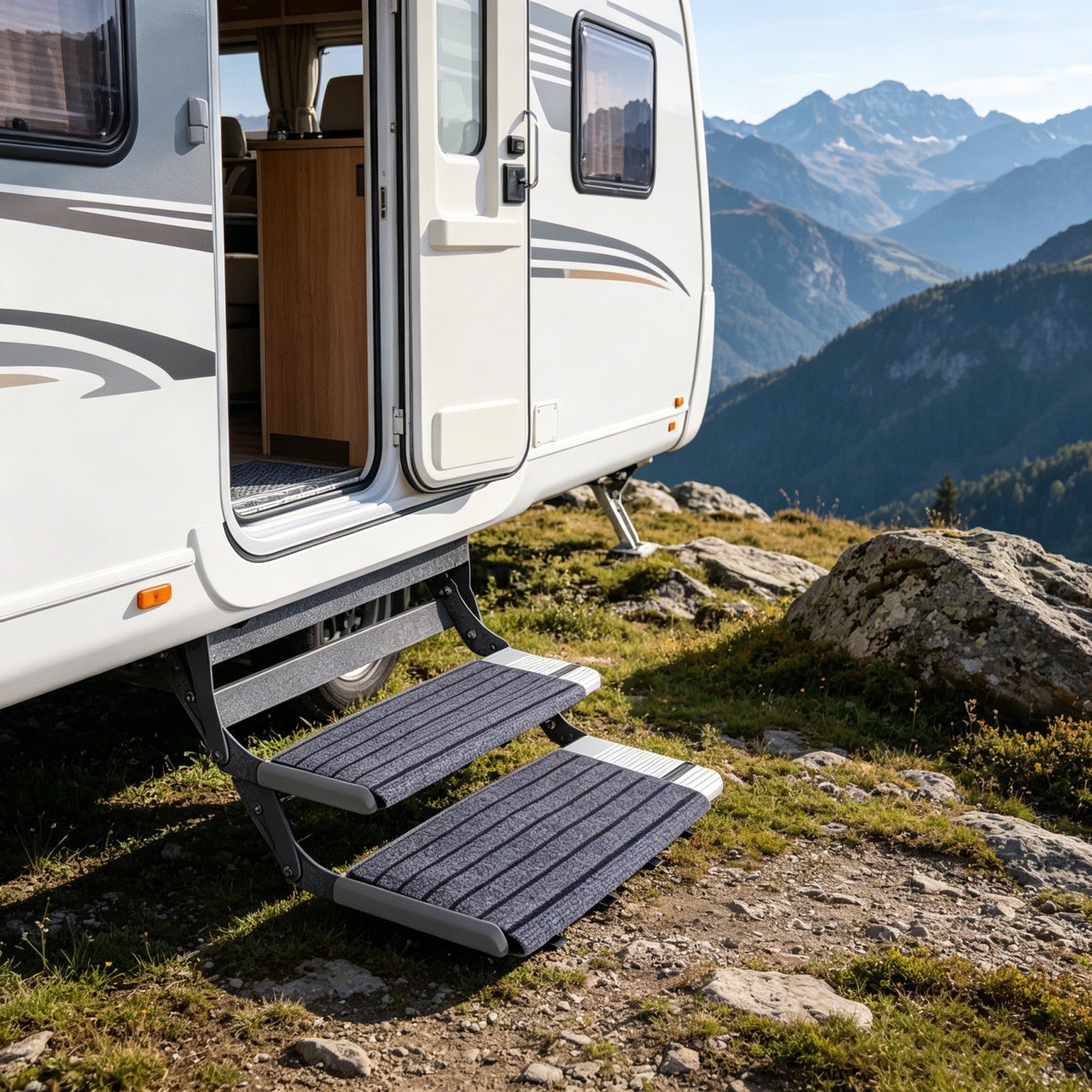 Rv Stair Covers Non-slip 18inch Wide Rv Step Mat Adjustable Heavy Duty adaptable