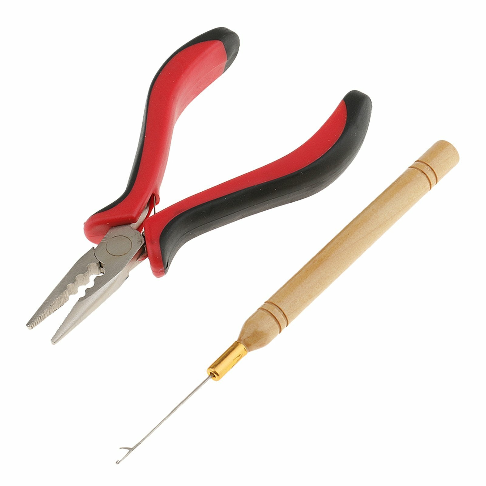 Hair Extension Tool Kit Pliers Threader Hook Silicone Beads Rings Set (500pcs)